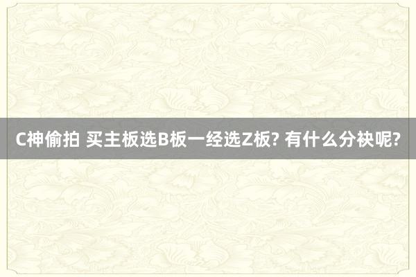 C神偷拍 买主板选B板一经选Z板? 有什么分袂呢?