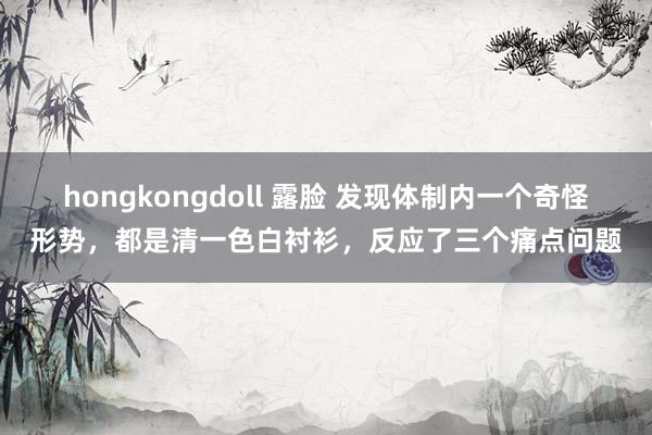 hongkongdoll 露脸 发现体制内一个奇怪形势，都是清一色白衬衫，反应了三个痛点问题