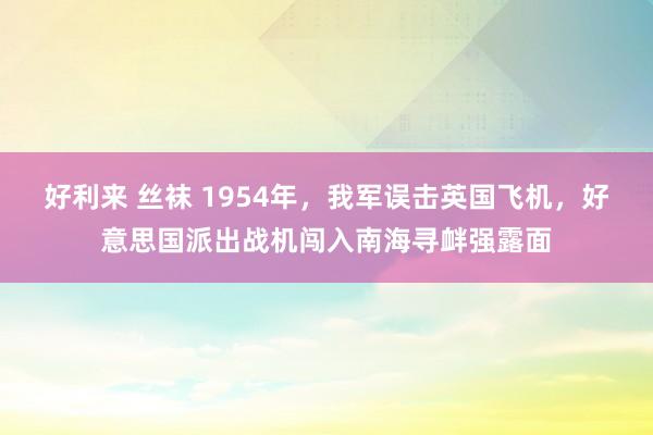 好利来 丝袜 1954年，我军误击英国飞机，好意思国派出战机闯入南海寻衅强露面