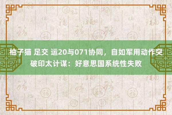 柚子猫 足交 运20与071协同，自如军用动作突破印太计谋：好意思国系统性失败