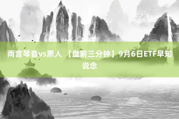 雨宫琴音vs黑人 【盘前三分钟】9月6日ETF早知说念