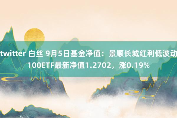 twitter 白丝 9月5日基金净值：景顺长城红利低波动100ETF最新净值1.2702，涨0.19%