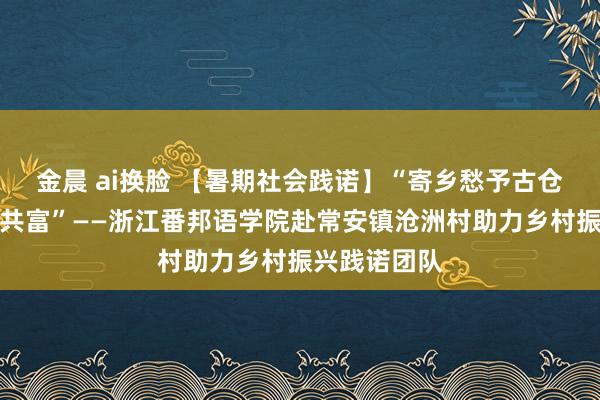 金晨 ai换脸 【暑期社会践诺】“寄乡愁予古仓，话乡村之共富”——浙江番邦语学院赴常安镇沧洲村助力乡村振兴践诺团队