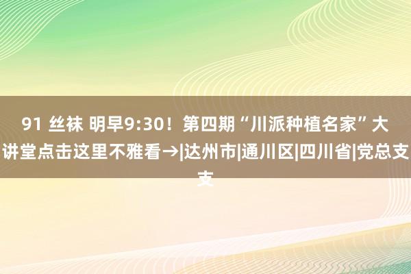 91 丝袜 明早9:30！第四期“川派种植名家”大讲堂点击这里不雅看→|达州市|通川区|四川省|党总支